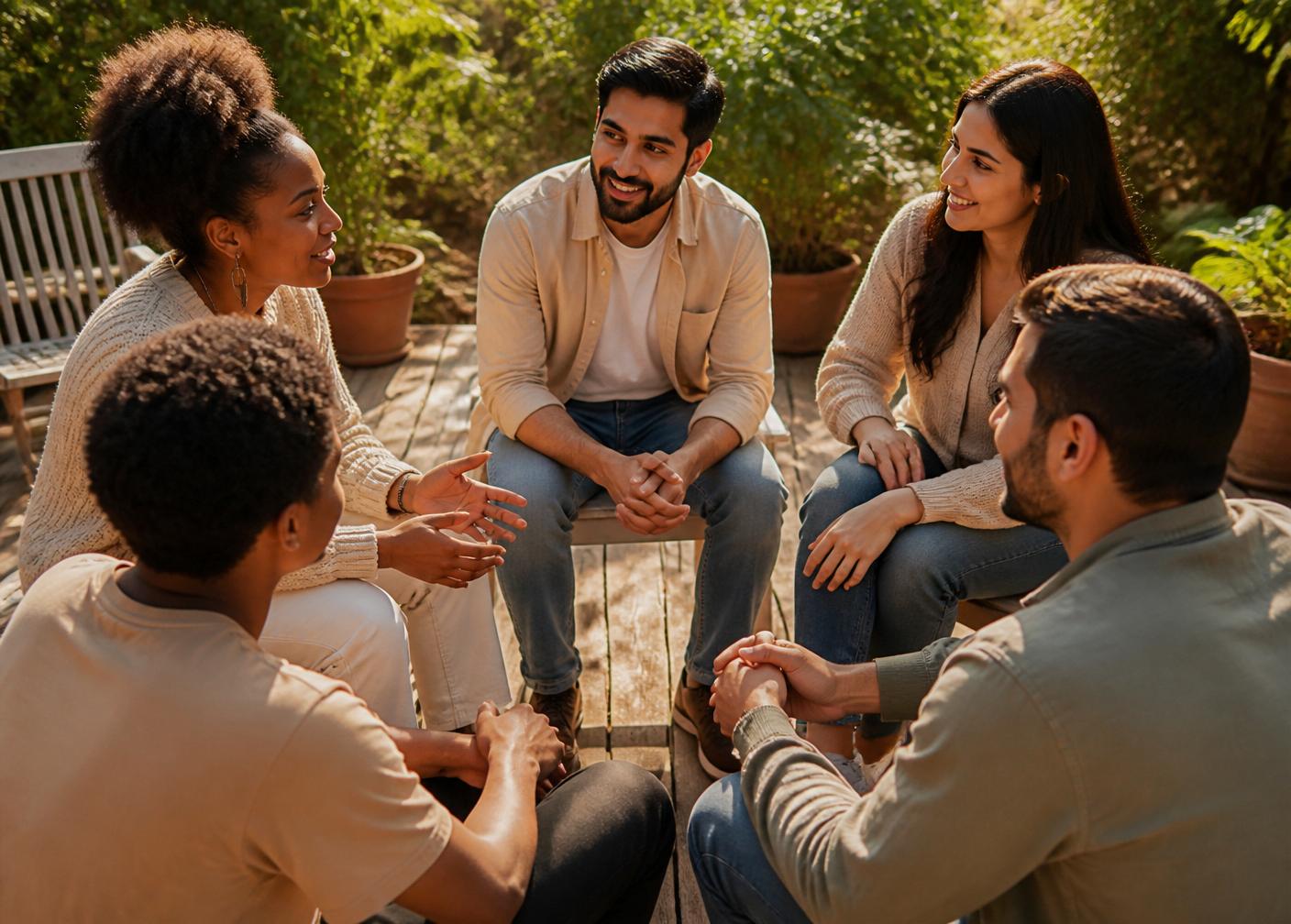 Hands forming a circle of support